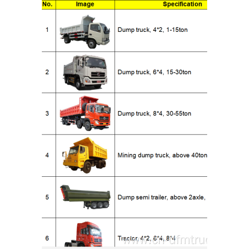 light duty heavy duty dump truck